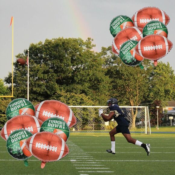 Football Party Decorations Football Shaped Foil Balloons, Touchdown Balloons - Picture 3 of 6